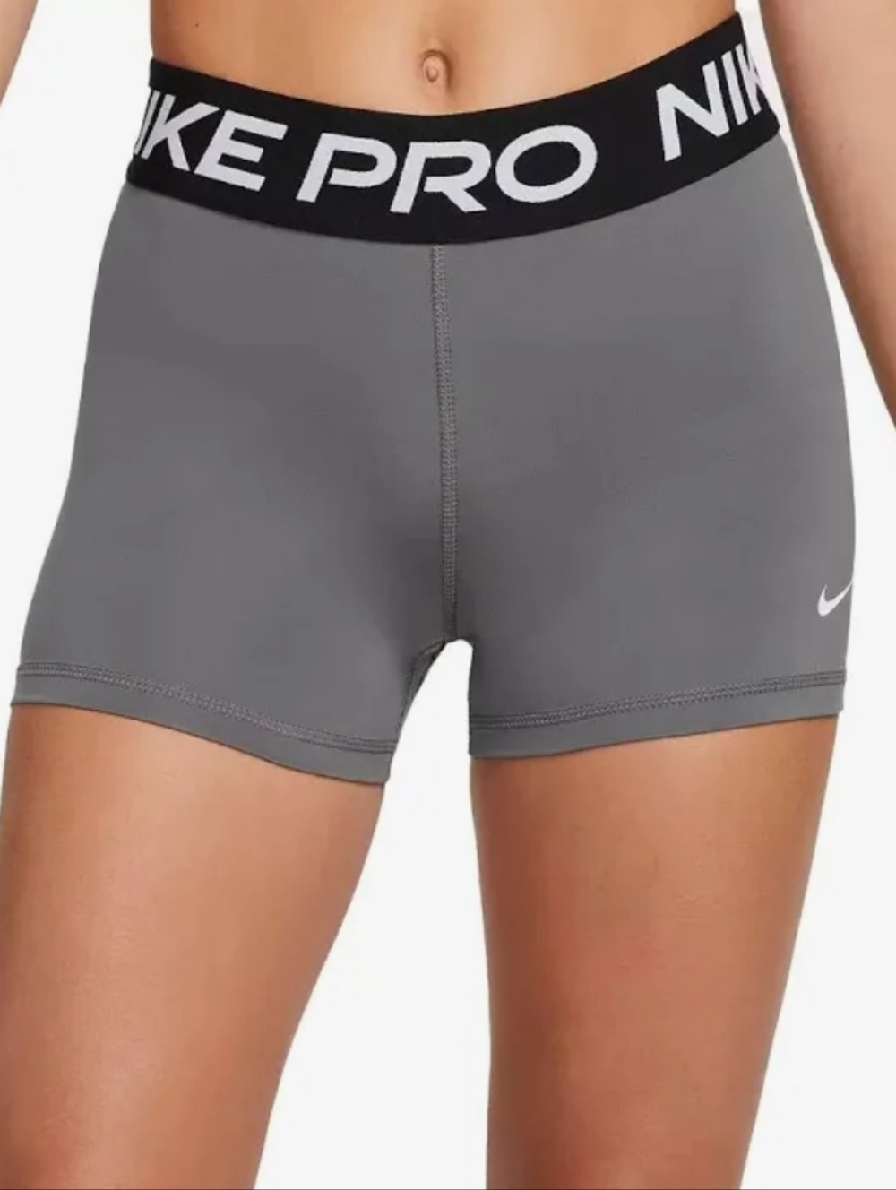Nike, Nike Pro Dri-FIT 3" Shorts, Heathered Smoke Grey, EUC, Women's M